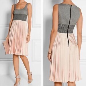 Cedric Charlier Designer Mixed Patterned Pleated Dress Size US 4